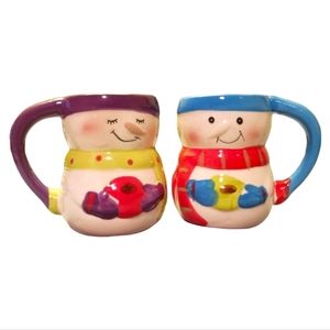 2 Vtg 2015 Snow Mugs Coffee/Tea/Cocoa Bay Island